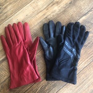 Vtg Neiman Marcus Red Buttery Soft Leather Silk Lined Women’s Gloves Italy 7.5